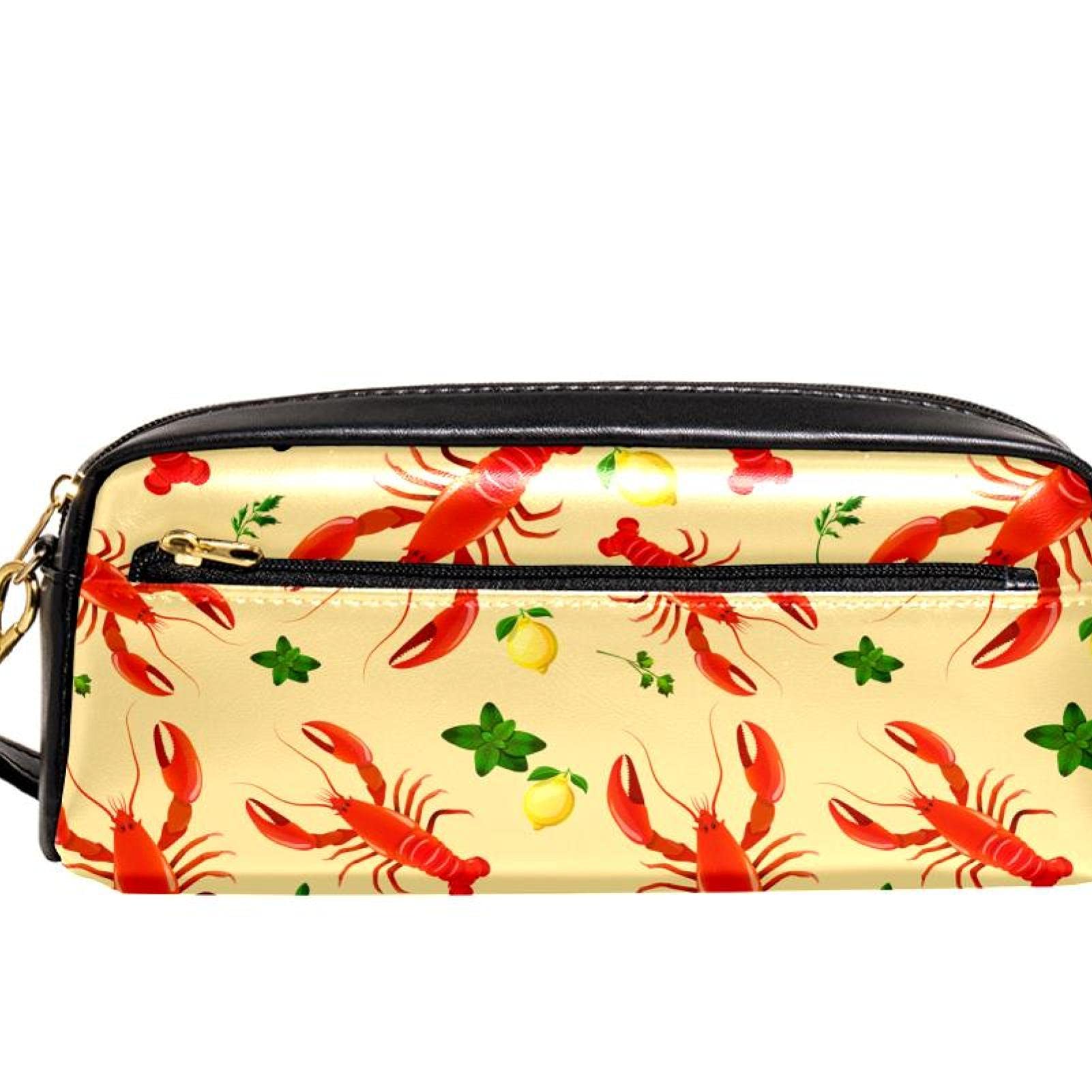 Rode Kreeft Patroon Potlood Bag Pen Case Stationaire Case Potlood Pouch Bureau Organizer Make-up Cosmetische Tas voor School Kantoor