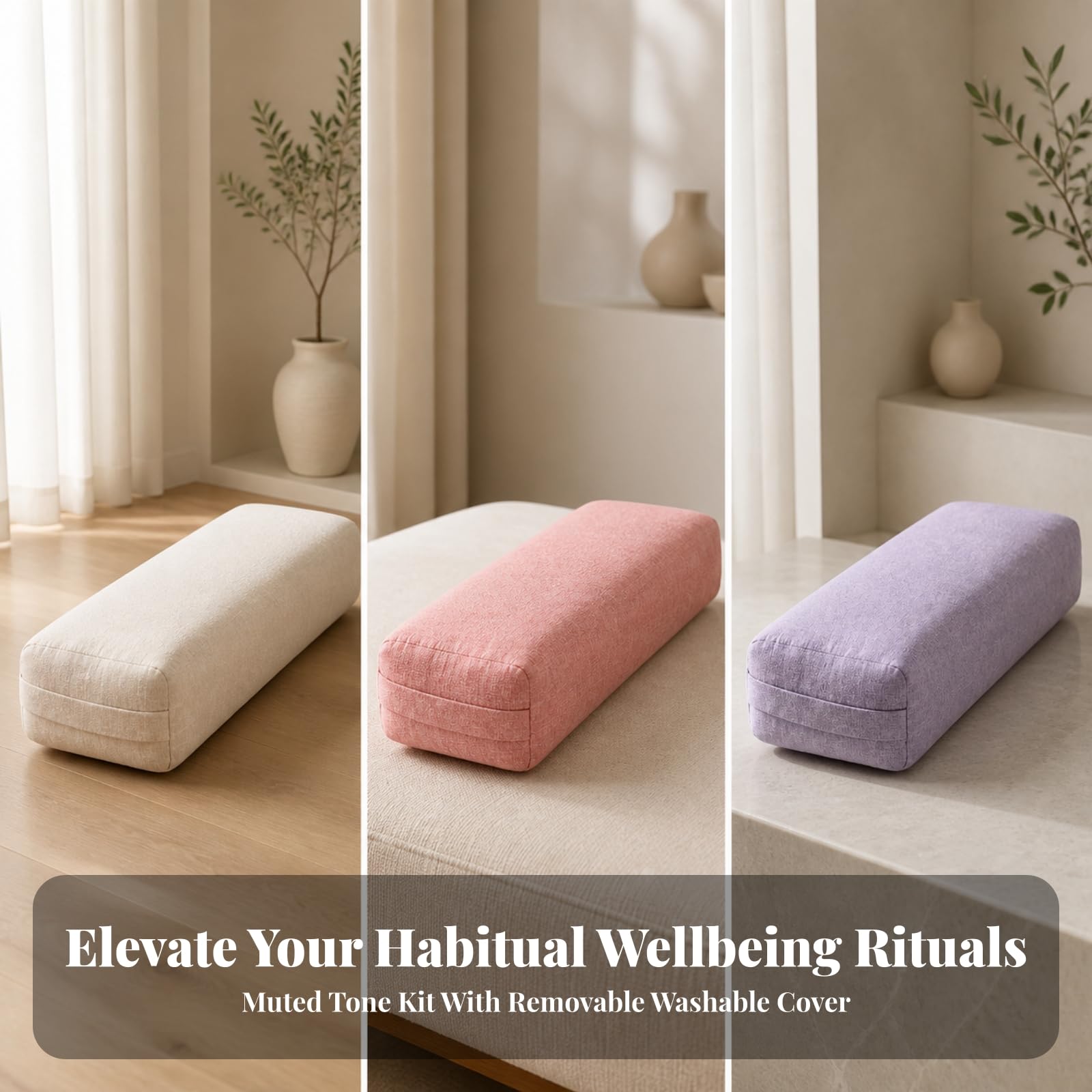 predolo Bolster Estiramiento Cómodo | senfundable, Cojín Rectangular Estiramiento, Restaurativo, para Gimnasio