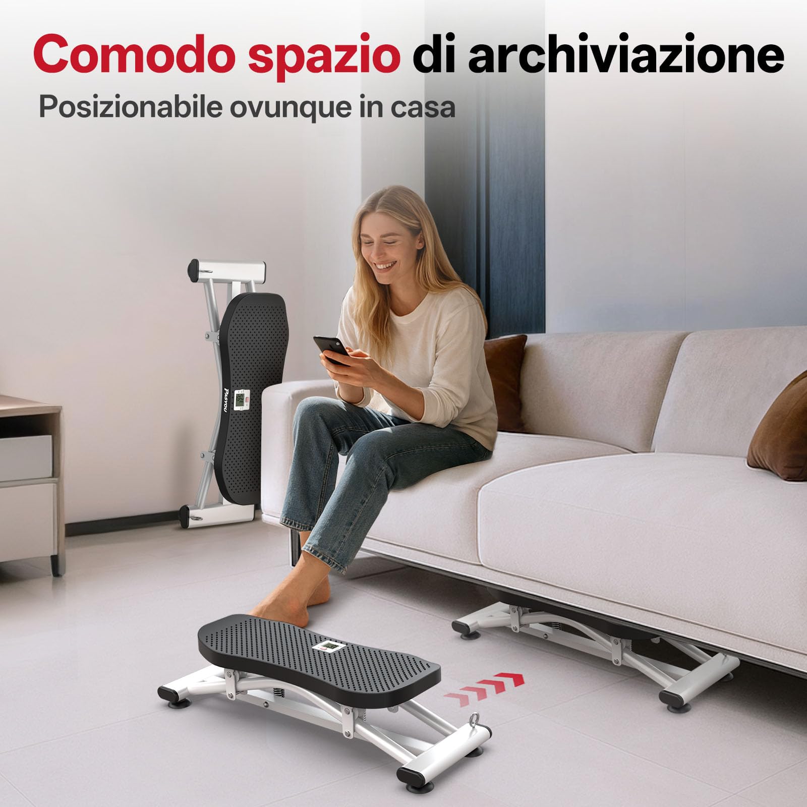 PASYOU Balance Board, Tavoletta Propriocettiva con Bande di Resistenza, Allenatore di Equilibrio Portatile Wiggle con Schermo LCD, Capacità 136 kg, Allenamento Completo del Corpo
