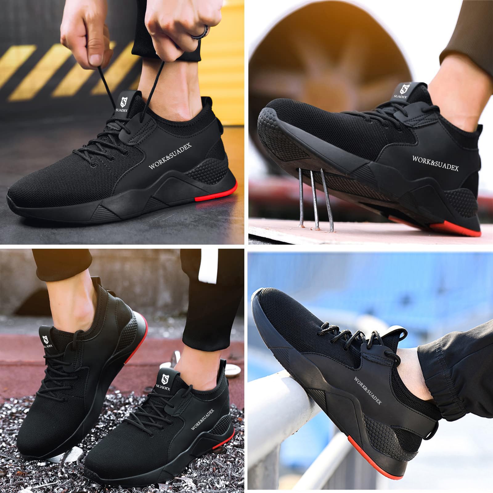 SUADEX Chaussures de Sécurité Hommes Femmes Légère Basket Securite Confortable Antidérapante Chaussures de Travail Respirantes