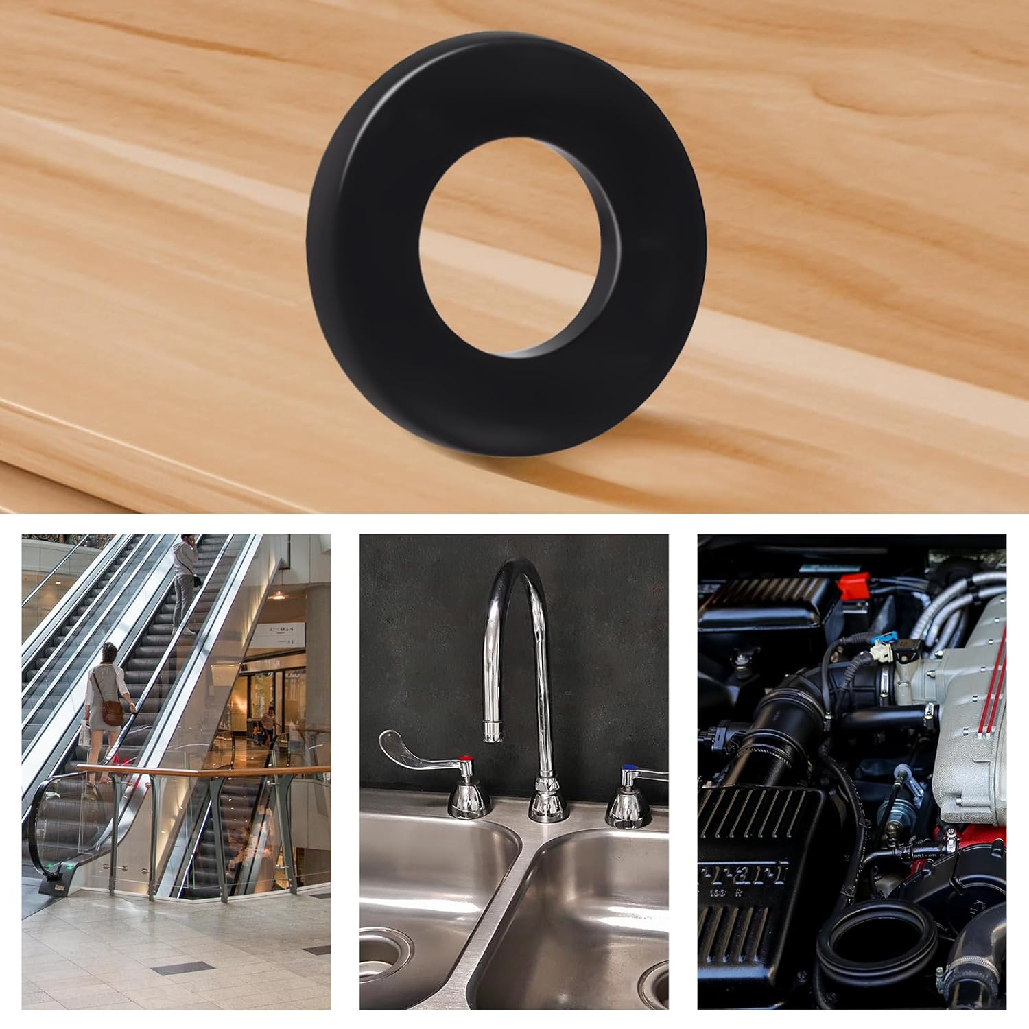 MewuDecor M4 Nylon Flat Washer, 4mm ID 9mm OD 1mm Thick Sealing Spacer Gasket Ring, Black, 100 PCS