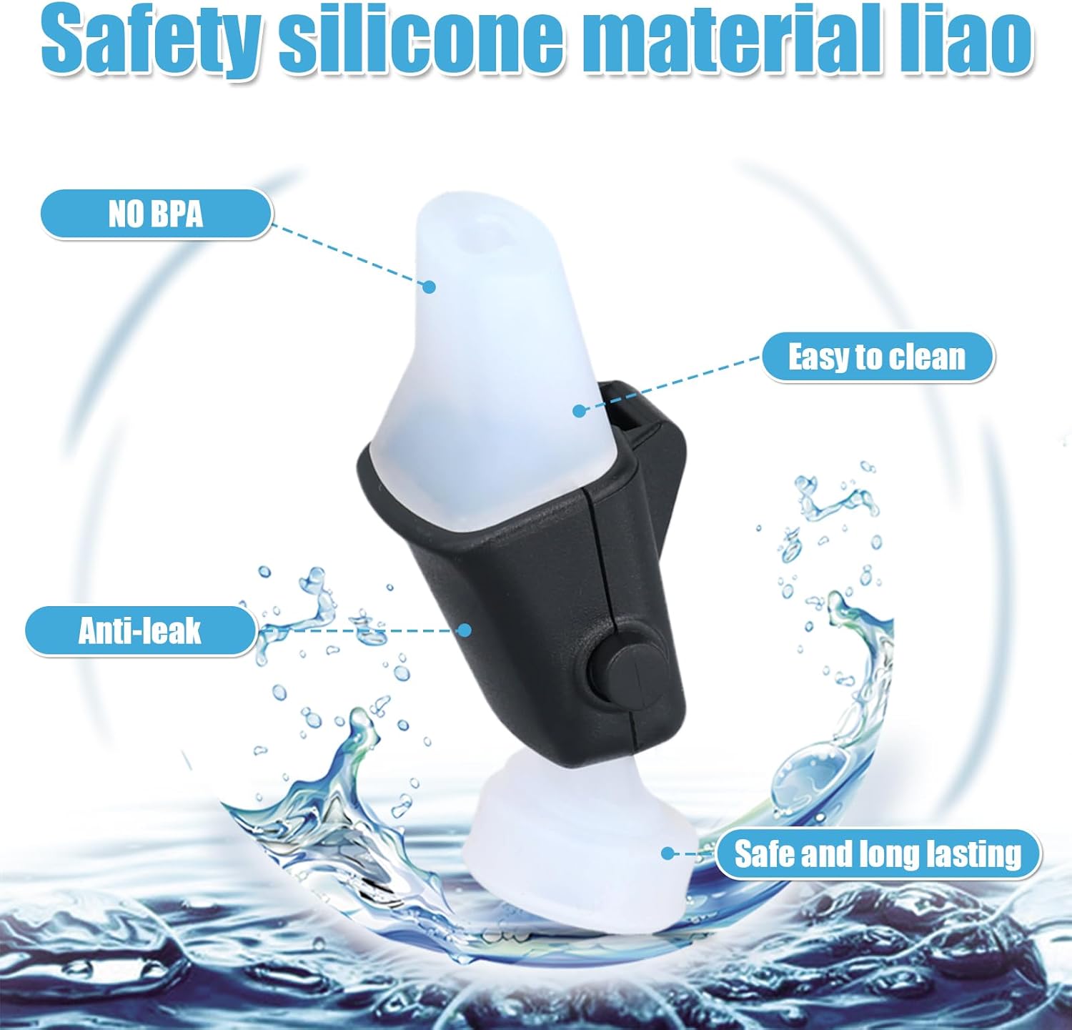 2 Pack Spout Replacement for Contigo, Soft Silicone BPA Free Spout Lids Mouthpiece Bite Valve Parts with Screwdriver for Contigo Aubrey Kids Water Bottle 14 oz and 20 oz (Bottle not Include) - Image 3