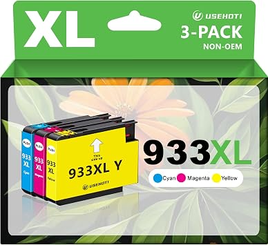 933XL Ink Cartridges Replacement for HP 933 Ink, High Yield for HP OfficeJet 6600 6700 6100 7110 7610 7612 7510 Printers Cyan, Magenta, Yellow, 3-Pack