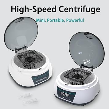 NYANS Mini High Speed Centrifuge Electric Centrifuge Machine, Rotor Capacity 0.2/0.5/1.5/2ml*12 (Centrifuge Tube) 0.2 * 8 * 4 rows (Row Tube) 0.5/1ml*12 (Micro Blood Collection Tube),miniB