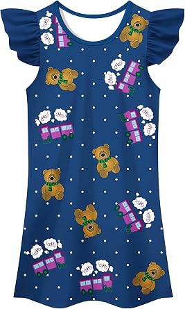 Kids Girls Cute Casual Dresses Funny Outfits, 3-10 Years