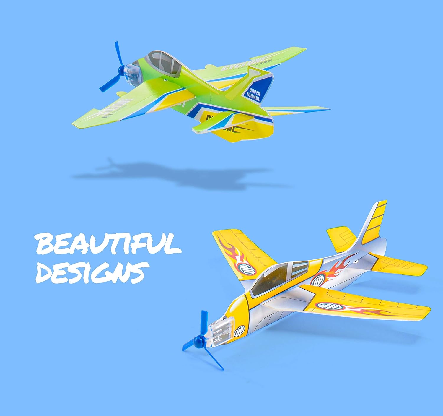 Prextex 25 Pack Large 8'' Flying Foam Outdoor Outside Glider Planes Toys for Boy, and Kids Ages 4-8 5 8-10 Years Old - Great Plane Birthday Gift - Party Favor DIY Take Apart Airplane Gliders