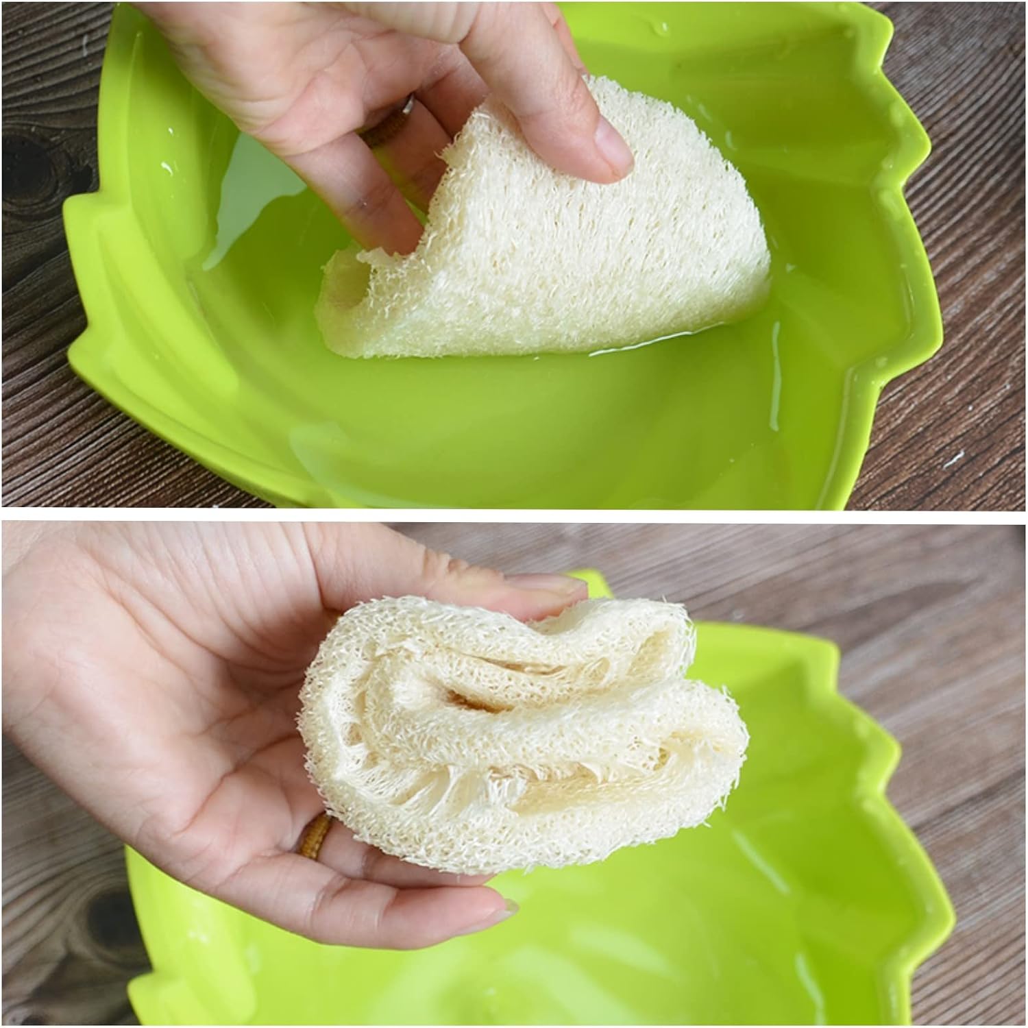 50 Pack Natural Loofah Dish Sponge, Multipurpose Non-Scratch Luffa Kitchen Scrub Pad for Cleaning Kitchen, Bathroom, and Household