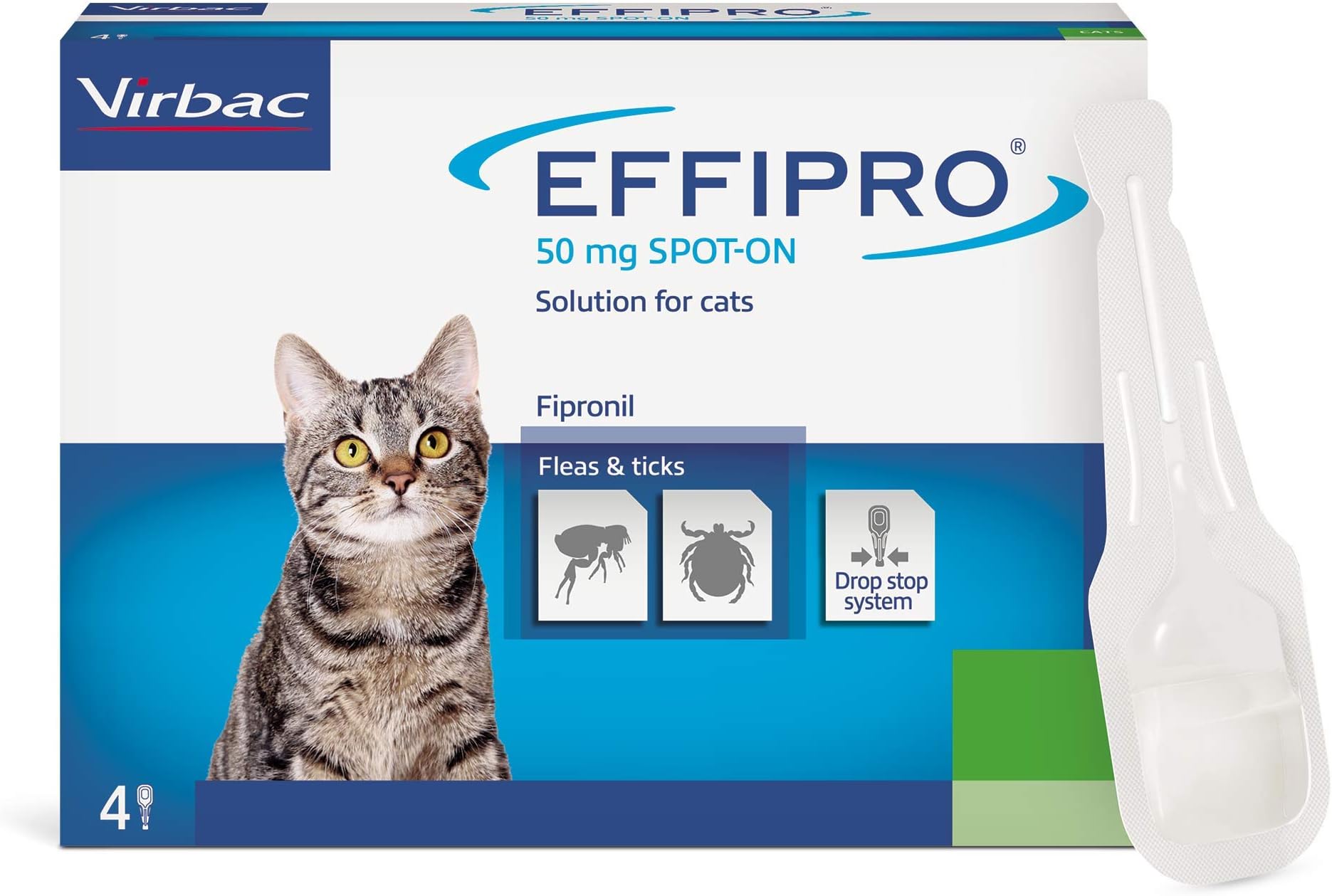 Effipro 50mg Spot On solution for Cats for Flea Treatment, Pack Of 4