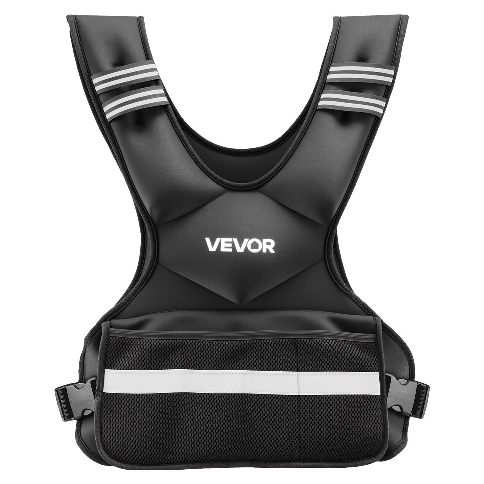VEVOR Chaleco Lastrado Ajustable de 18,26 kg, Chaleco Ponderado con Forma de X, con 8 Paquetes de Pesas Extraíbles de 0,9 kg, para Entrenamiento de Fuerza, Correr, Fitness, Desarrollo Muscular