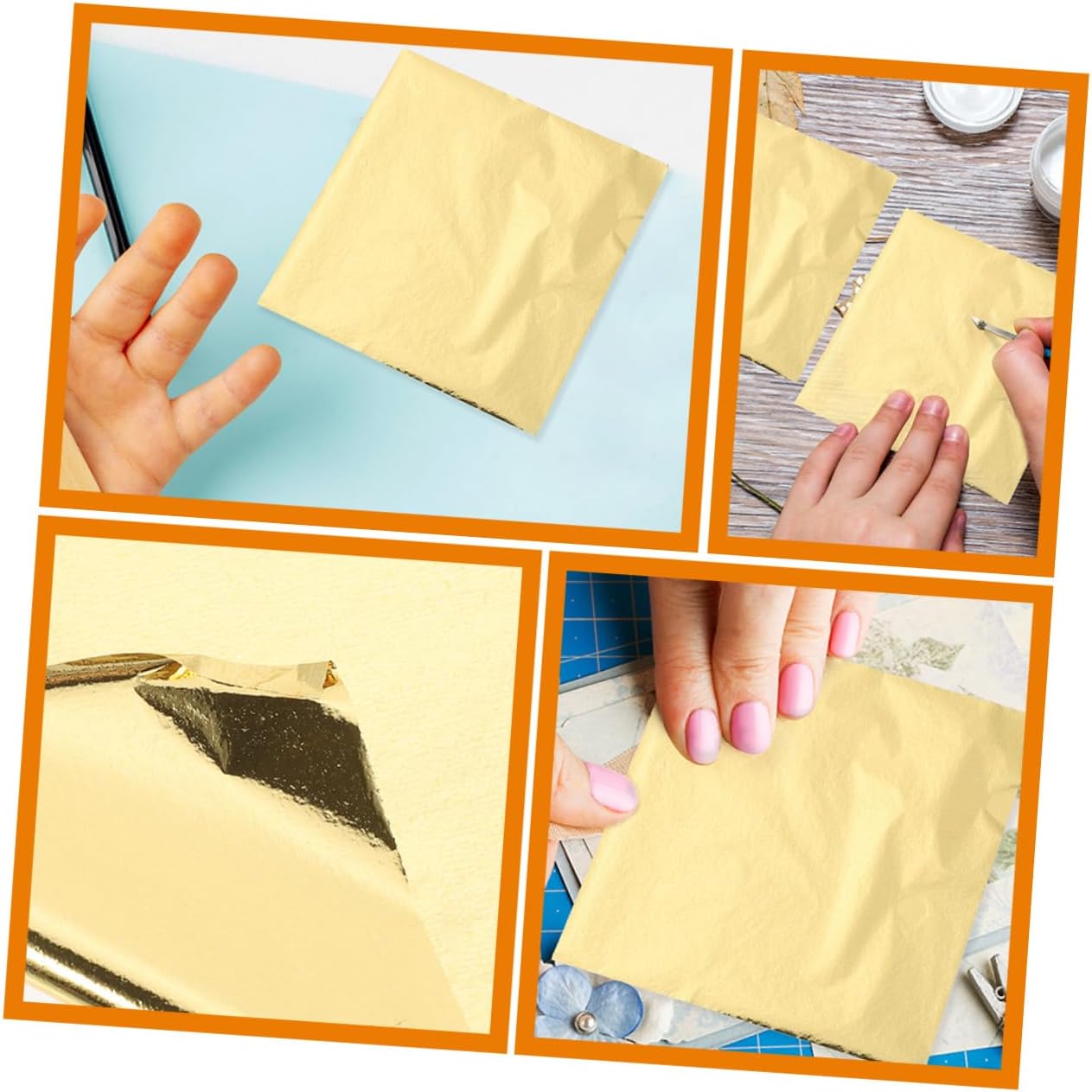 DOITOOL 200 Sheets of Imitation Gold Foil Flakes for Crafting Decorative Art Foil Sheets Gilding Supplies for DIY Projects and Home Decor