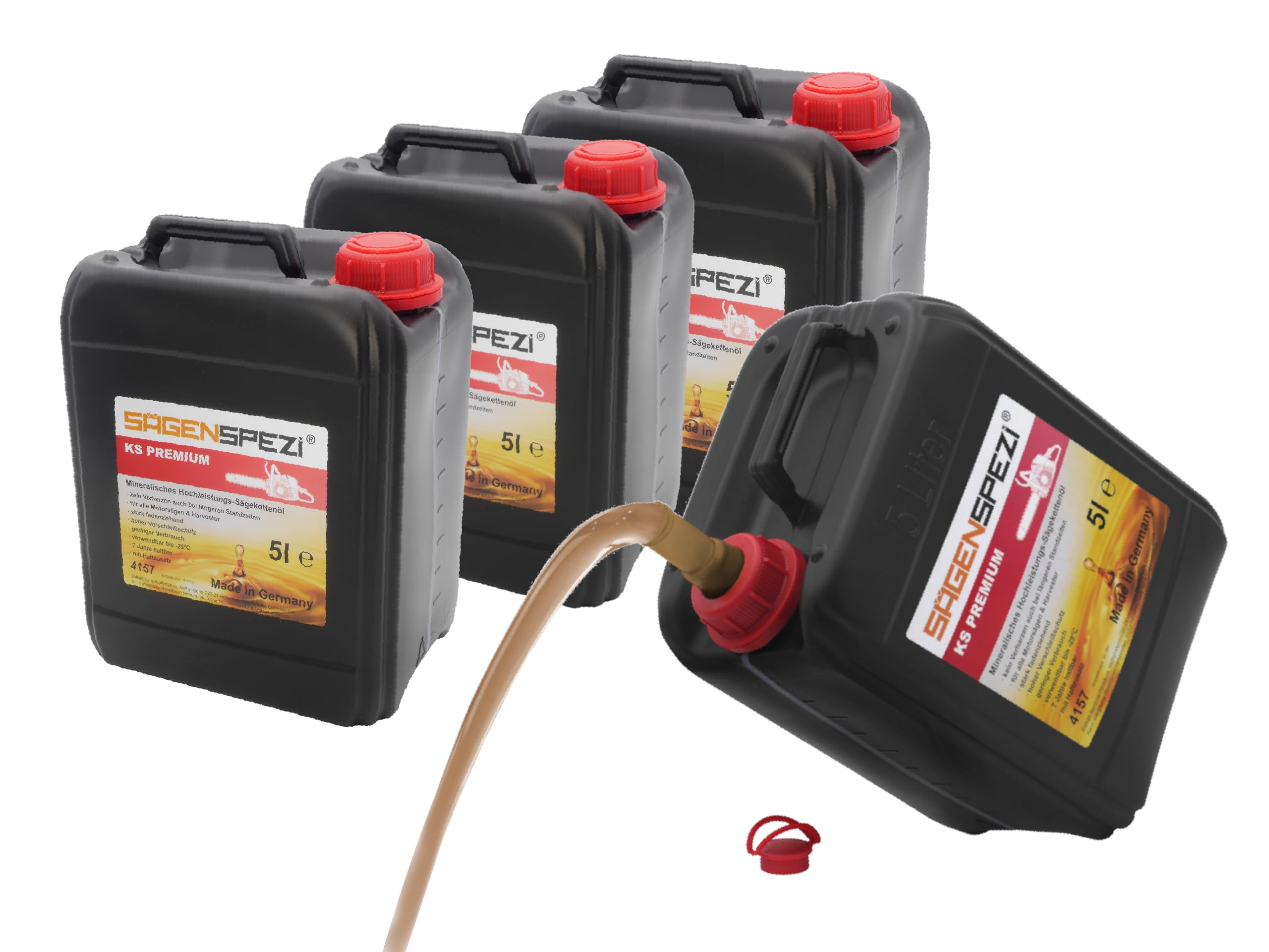 4x 5 Liter Sägenspezi Kettensägenöl KS Premium für Motorsägen (20 Liter)