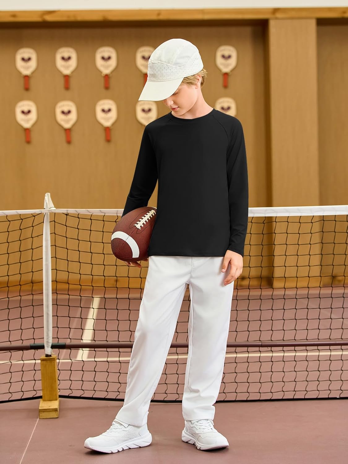 Haloumoning Boys Long Sleeve Athletic T-Shirts Kids Quick Dry Youth Performance Active Basic Tees 5-14 Years - Image 5