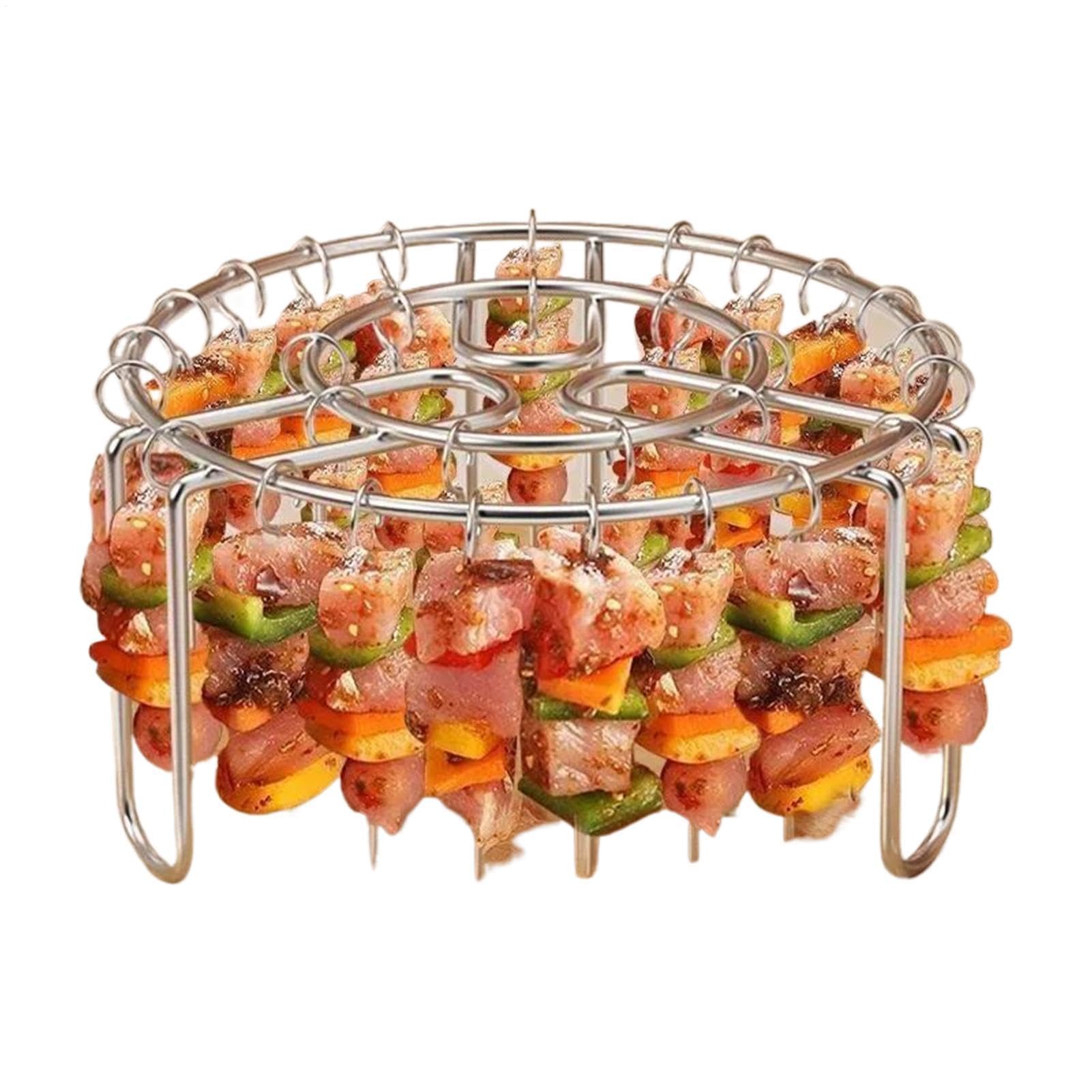 Air Fryer Rack Round 6.49 Inch with 24PCS Metal BBQ Kebab Skewers