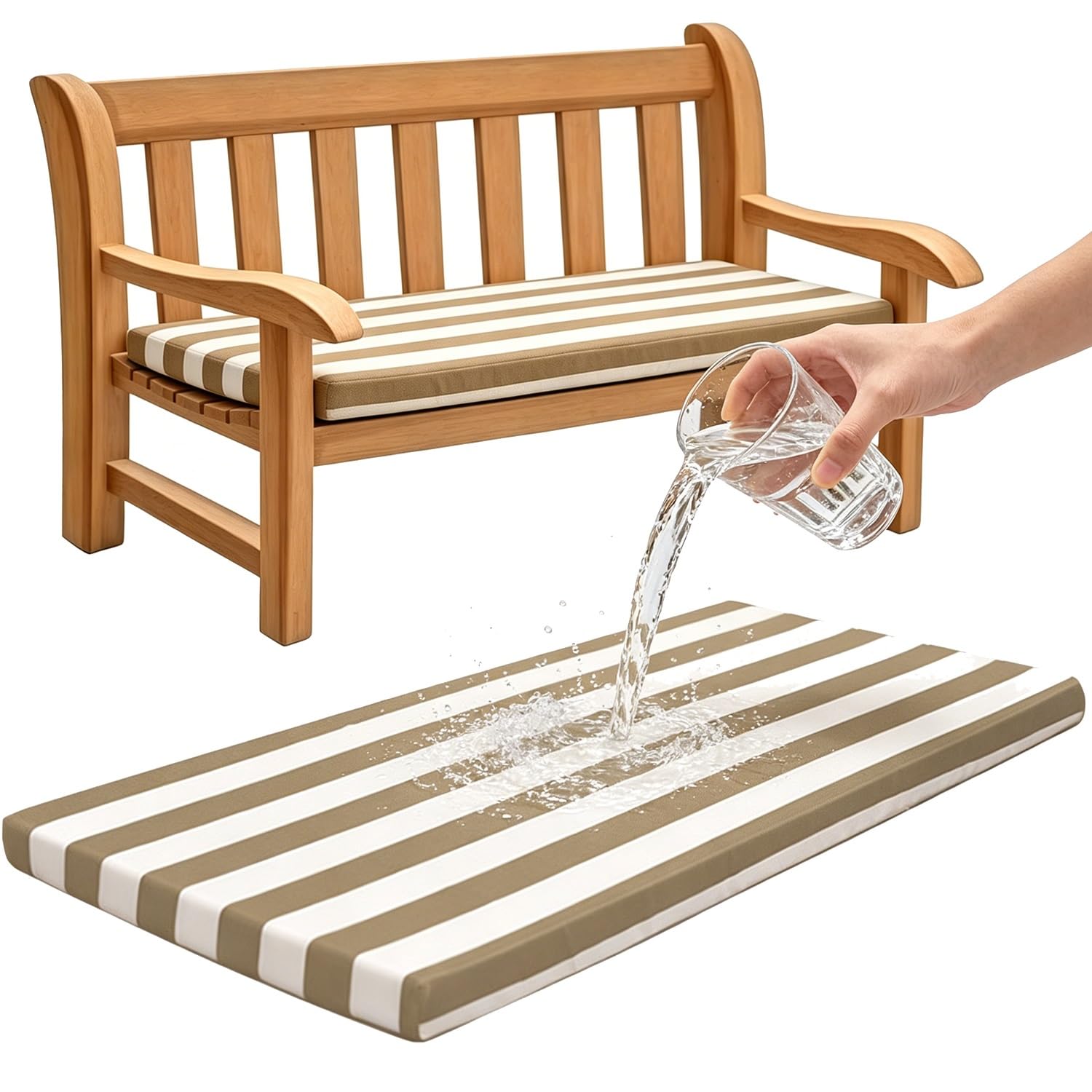 Coussin de jardin 140x40 amovible pour banc de patio et intérieur
