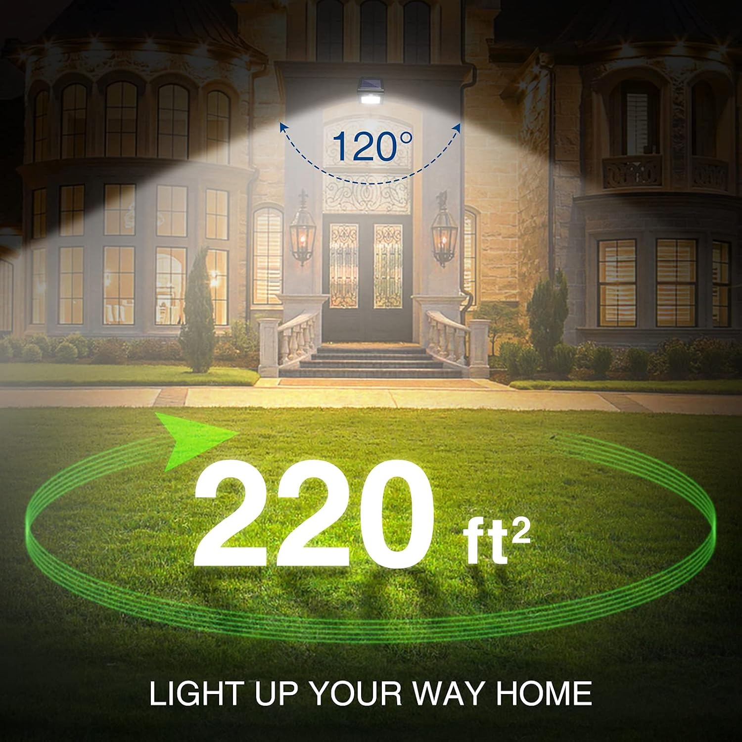 Solar Motion Sensor Light Outdoor Wireless Motion Flood Light 2W Outdoor Security Light Solar Light 200LM for Patio, Deck, Yard, Garden 4Packs