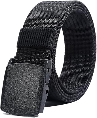 LionVII Men Nylon Belt Tactical Military with Plastic Buckle, Adjustable Trim to Fit 28-49" Waist