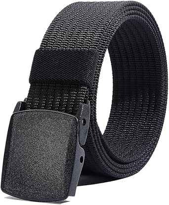 JaGely 18 Pack Nylon Tactical Belts - 18 Colors, Adjustable No-Hole Webbing Belts With Plastic Buckle