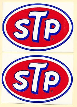 STP Racing Decals Stickers 3-5/8 Inches Long Size Vintage 1980s Set of 2