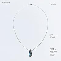 Vista 5 de Labradorite Arrow Head Pendant Necklace, March Birthstone Gift, Healing Chakra Protector, Handmade Sterling Silver Necklace, Natural Faceted