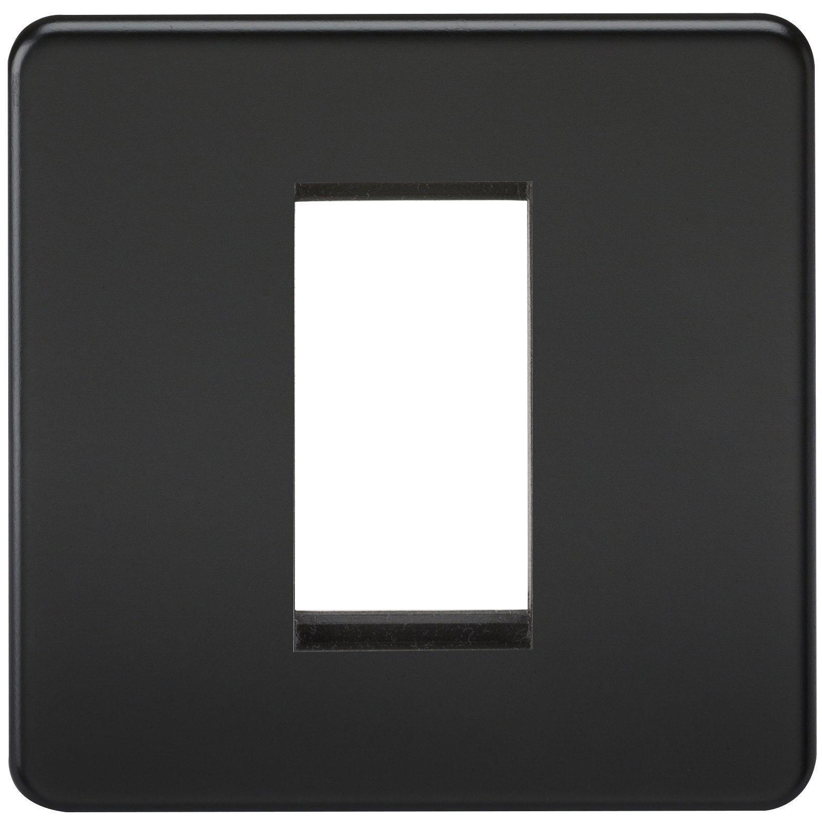 Knightsbridge Screwless 1G Modular Faceplate – Matt Black, 230 V