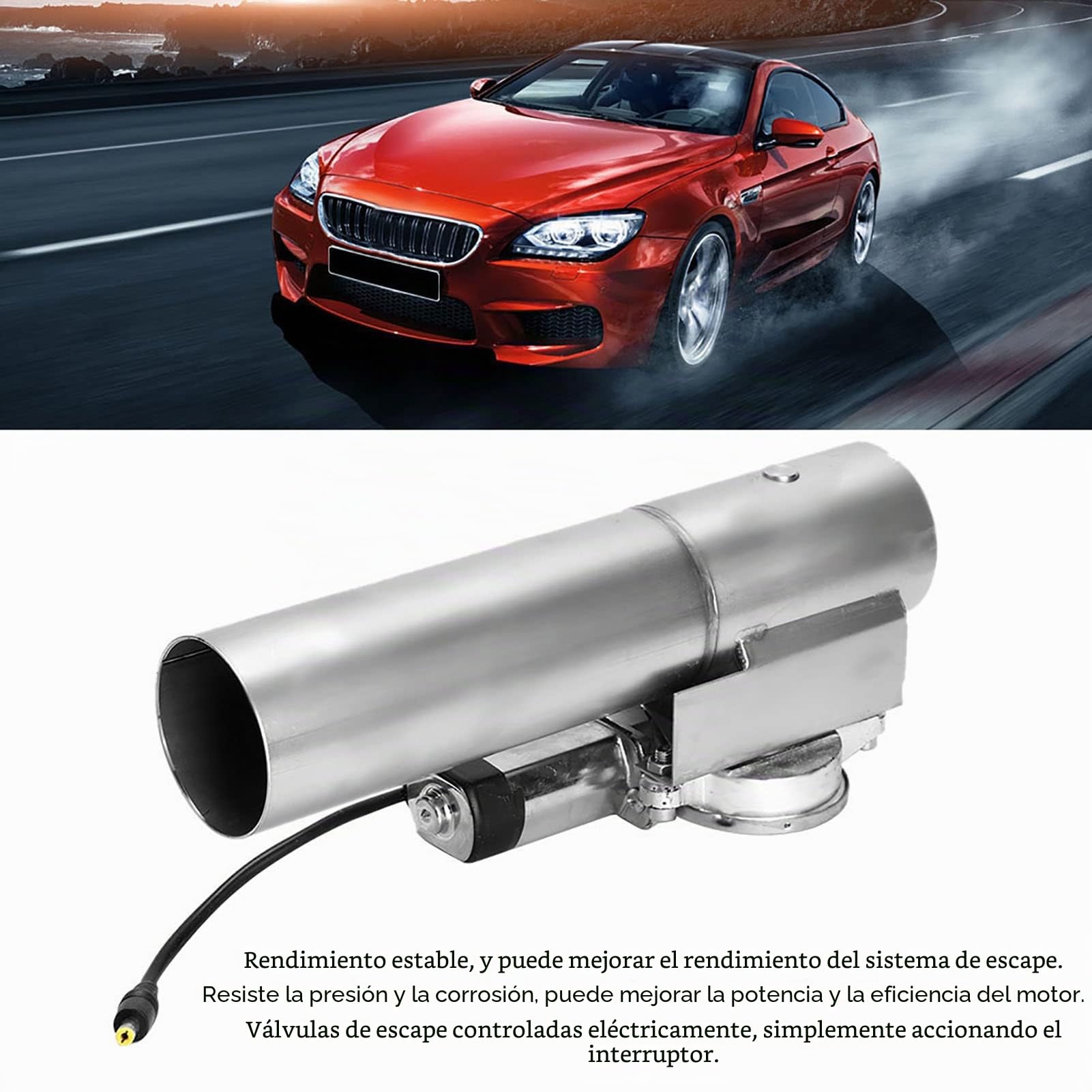 Válvula de Escape Eléctrica, Tubo de Escape Eléctrico de 2,5 Pulgadas, Válvula de Corte E, Control Remoto, Kit de Válvula de Escape de Acero Inoxidable Tubo de Escape