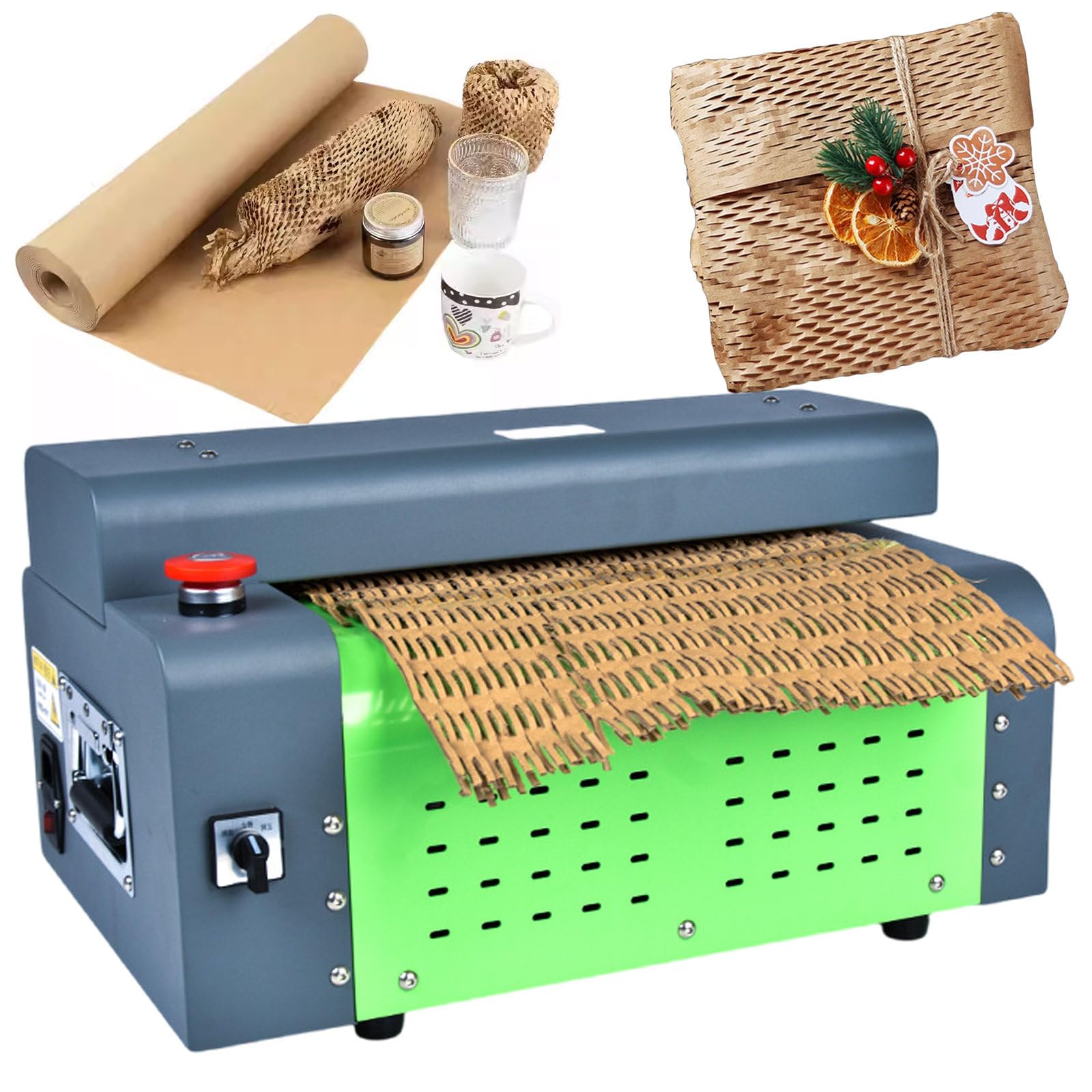 JKJZSALJ Corrugated Box Expansion Cutting Machine Tabletop,12.8" 16.7" 19.7" Waste Cardboard Shredder Commercial,Rotary Switch,325mm/12.8in
