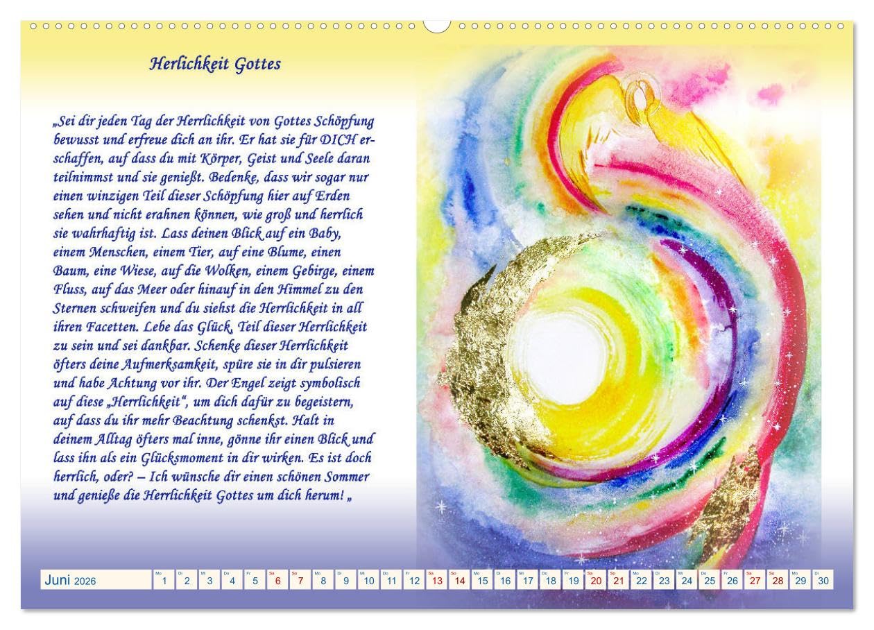 Engelbilder mit Botschaften für die Seele (hochwertiger Premium Wandkalender 2026 DIN A2 quer), Kunstdruck in Hochglanz: Engel mit ihren Botschaften Worte. Labsal für die Seele. (CALVENDO Kunst)