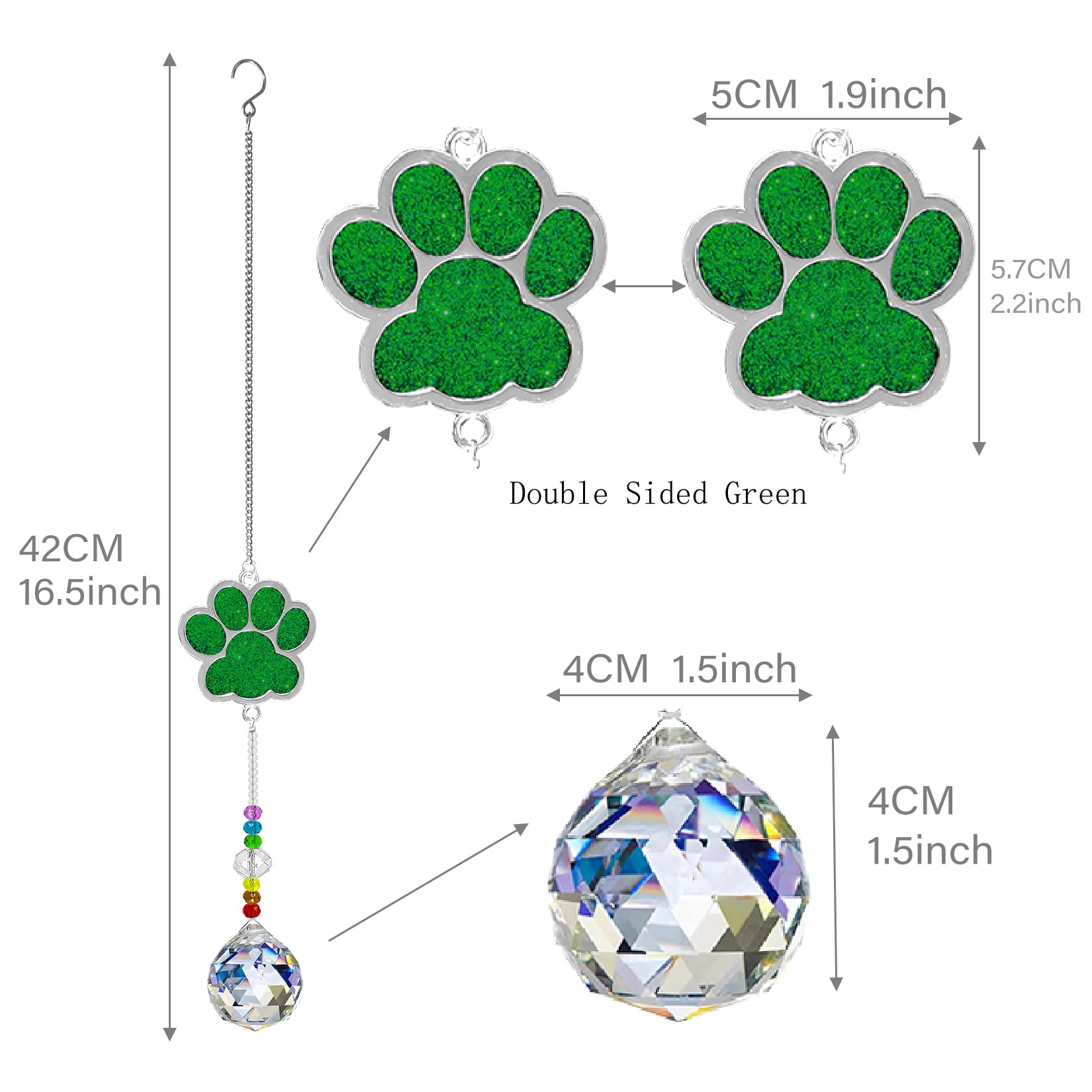 Dog Memorial Gifts for Loss of Dog Pet Paw Print Sympathy Gifts Crystal Window Suncatcher,Dog Remembrance Gift Sun Catcher - Image 2