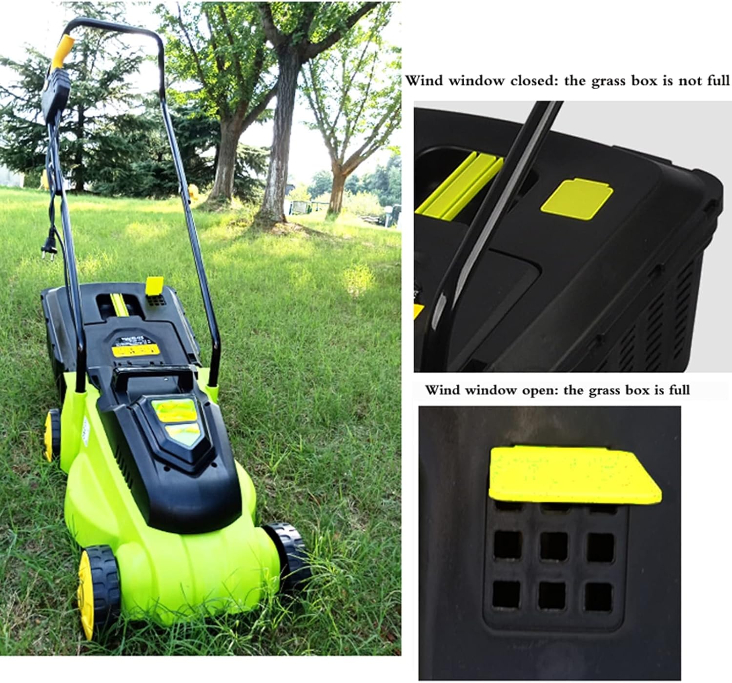12-Inch Electric Lawn Mower Corded Electric Walk-Behind Push Mower Portable Outdoor Corded Electric Lawn Mower