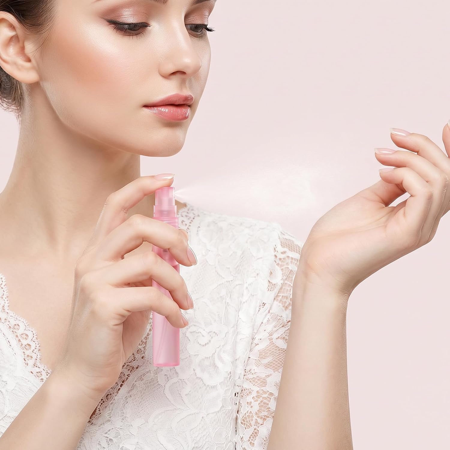 100 Pcs 10 ml Perfume Bottles Mini Spray Bottle Empty Fine Mist Atomizer Refillable Plastic Travel Containers for Essential Oils