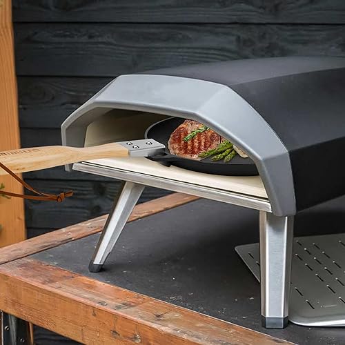 Miniatura 2 de Mimiuo Sartén Sizzler de hierro fundido para horno de pizza y parrilla, sartén redonda de 12 pulgadas para parrilla de fajita, placa de carne