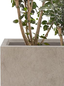 Kante 23.6 L Rectangular Concrete Planter, Large Outdoor Indoor Garden Pots with Drainage Hole and Rubber Plug, Modern Decor for Home, Patio, Backyard, Weathered Concrete