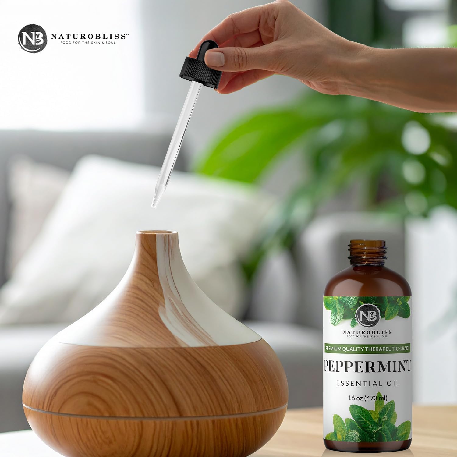 NaturoBliss Peppermint Essential Oil, 100% Pure and Natural Therapeutic Grade, Premium Quality Peppermint Oil, 16 fl. Oz - Perfect for Aromatherapy and Relaxation - Image 7