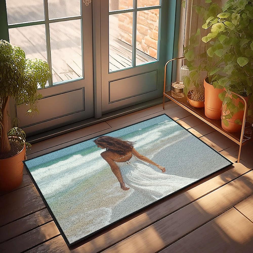 Tapis rétro de plage 65x90 cm pour déco de chambre ado