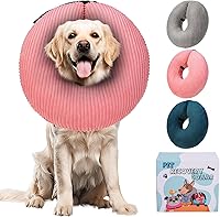 Vista 11 de BINGPET Collar inflable de cono para perro, alternativa después de la cirugía, cono de recuperación suave para perros para dejar de lamer, collar