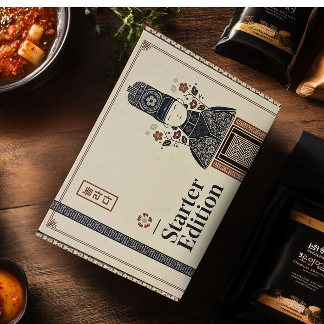 Korean Market | Caja Sorpresa de Comida Coreana (Starter Edition) | Para 1 o 2 Personas | Snacks, Ramen, Kimchi, Tteokbokki, Algas, Dulces y Palillos