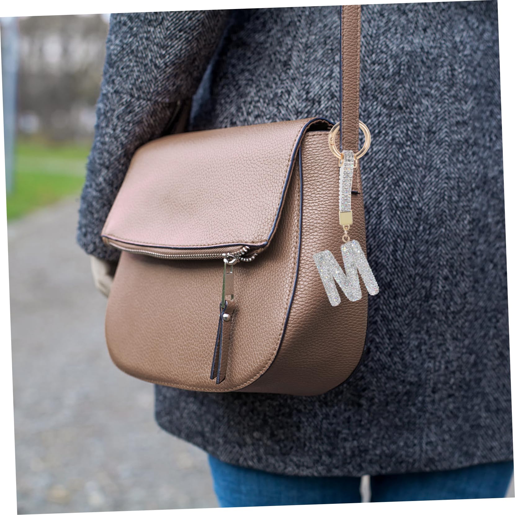 5stücke Schlüsselanhänger Mit Buchstaben Und Strass Glänzender Schlüsselring Für Handtaschen Modischer Alphabet Schlüsselanhänger Für Frauen Und Mädchen Für Persönliche