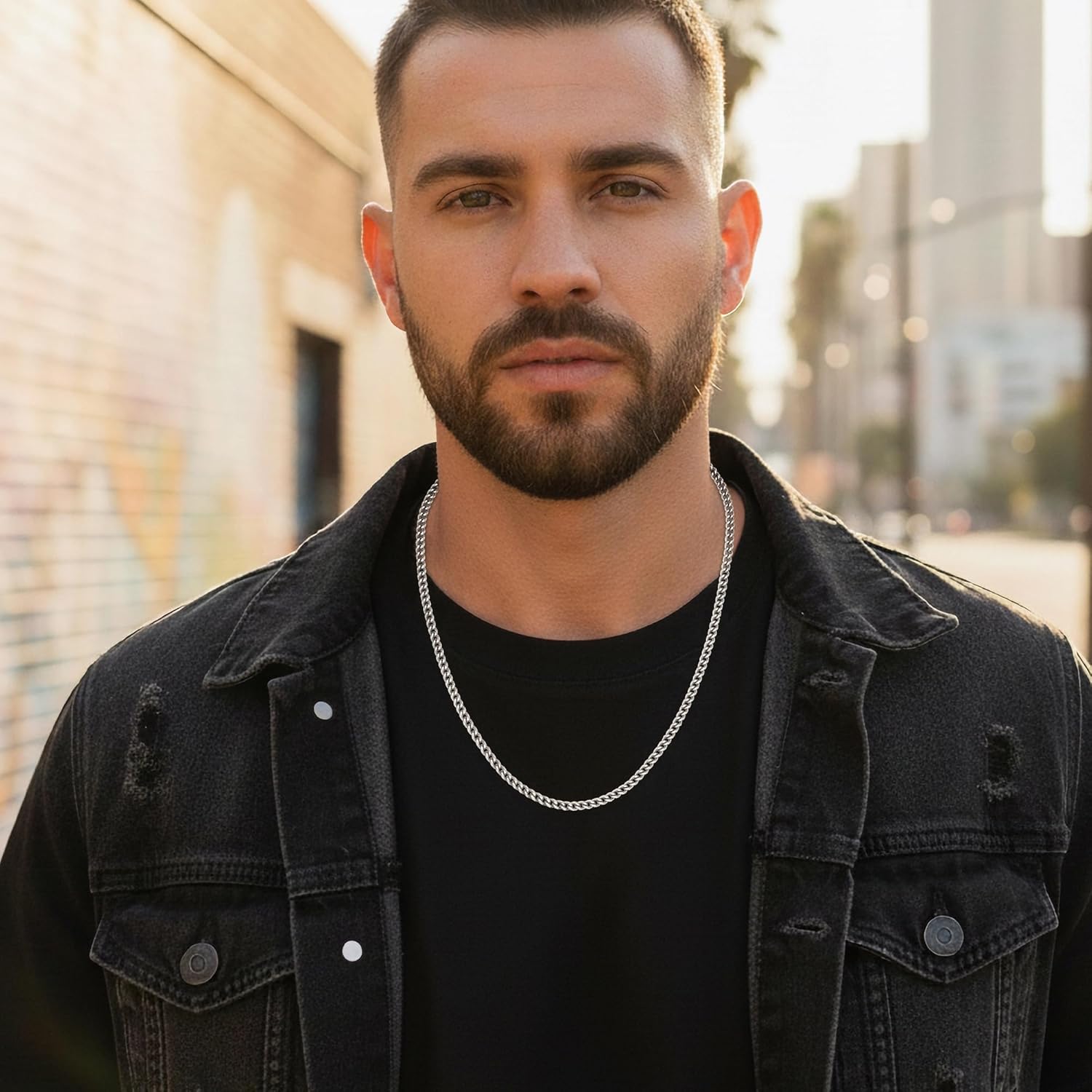 sovesi 3.5/5mm Cuban Link Chain Necklace for Men, Silver Tone/Black/14K Gold Plated Stainless Steel Necklace Chain, Mens Chain 16-28 Inch Jewelry Gift - Image 6