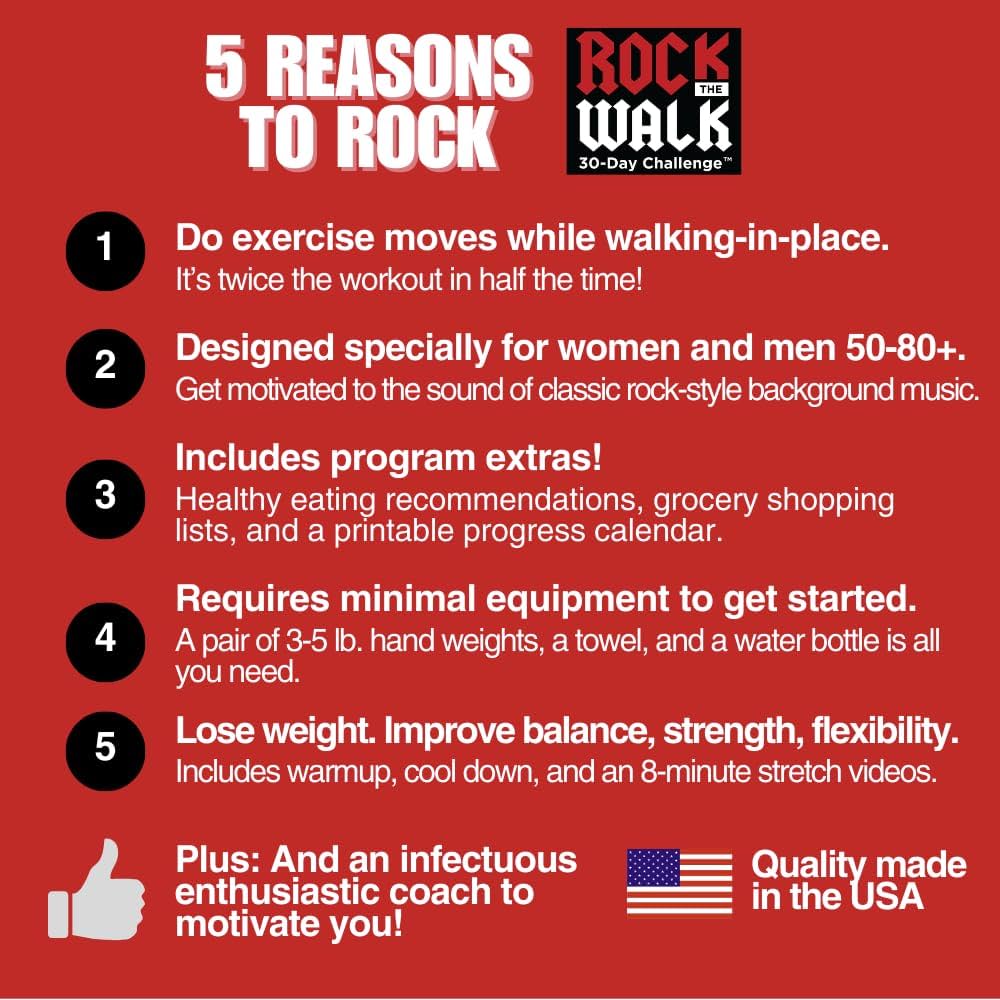 Amazon.com : Walking Fitness DVD for Seniors 50-80+, Rock the Walk 30-Day Challenge - Combine Other Exercise Moves While Walking in Place – Full Body Workout Improves Energy, Strength, Flexibility, and Balance : amazon-com-walking-fitness-dvd-for-seniors-50-80-rock-the-walk-30-day-challenge-combine-other-exercise-moves-while-walking-in-place-full-body-workout-improves-energy-strength-flexibility-and-balance