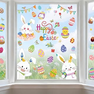 Holiday Window Clings for Home Decorations (Easter Party)