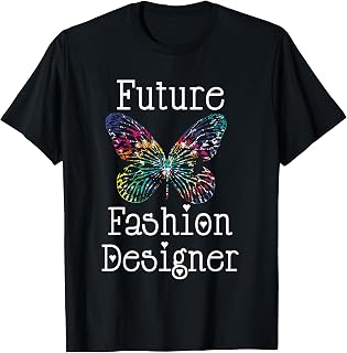 Future Fashion Designer Colorful Butterfly Art Girls Teens T-Shirt