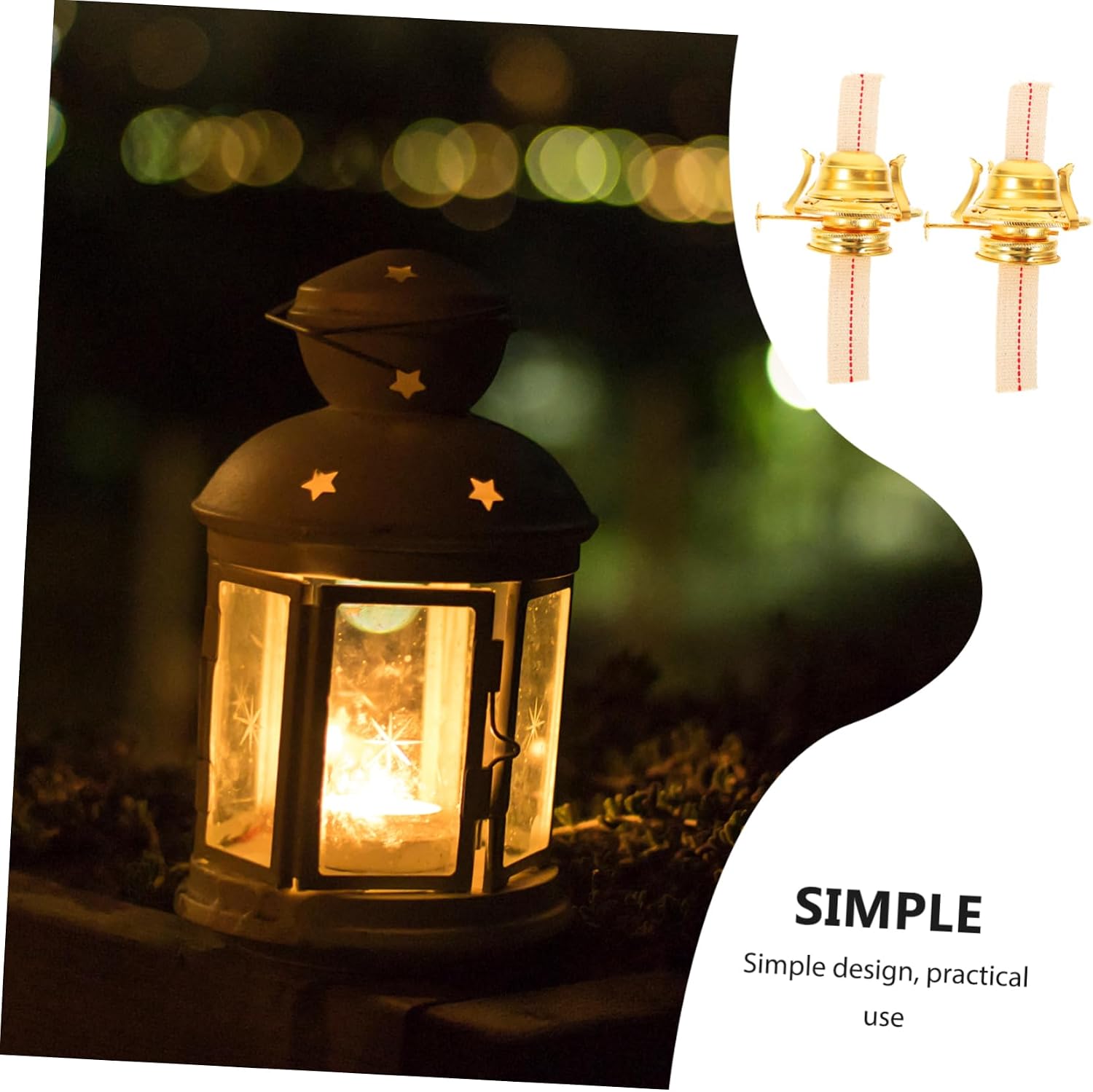 2pcs Oil Lamp Wick and Holder Kerosene Lamp Accessory DIY Home Lighting Style