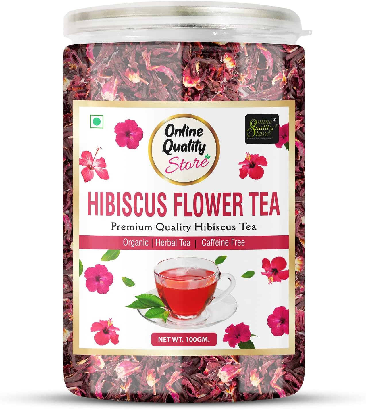 Hibiscus Flower Tea Herbal Whole Leaf 100g Pack of 1