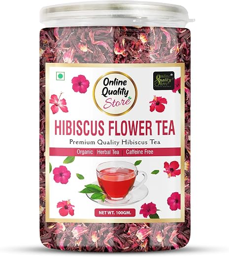 Online Quality Store Hibiscus Flower Tea Herbal Whole Leaf 100g Pack of 1