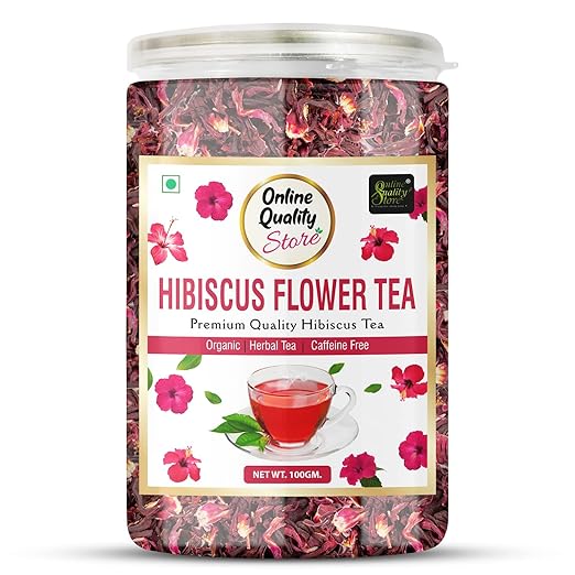 Hibiscus Flower Tea |Herbal Tea |Organic Hibiscus Tea|Use for Iced Tea|hibiscus tea leaves|Natural Hibiscus Flower Tea Whole Leaf(100g, Pack of 1)