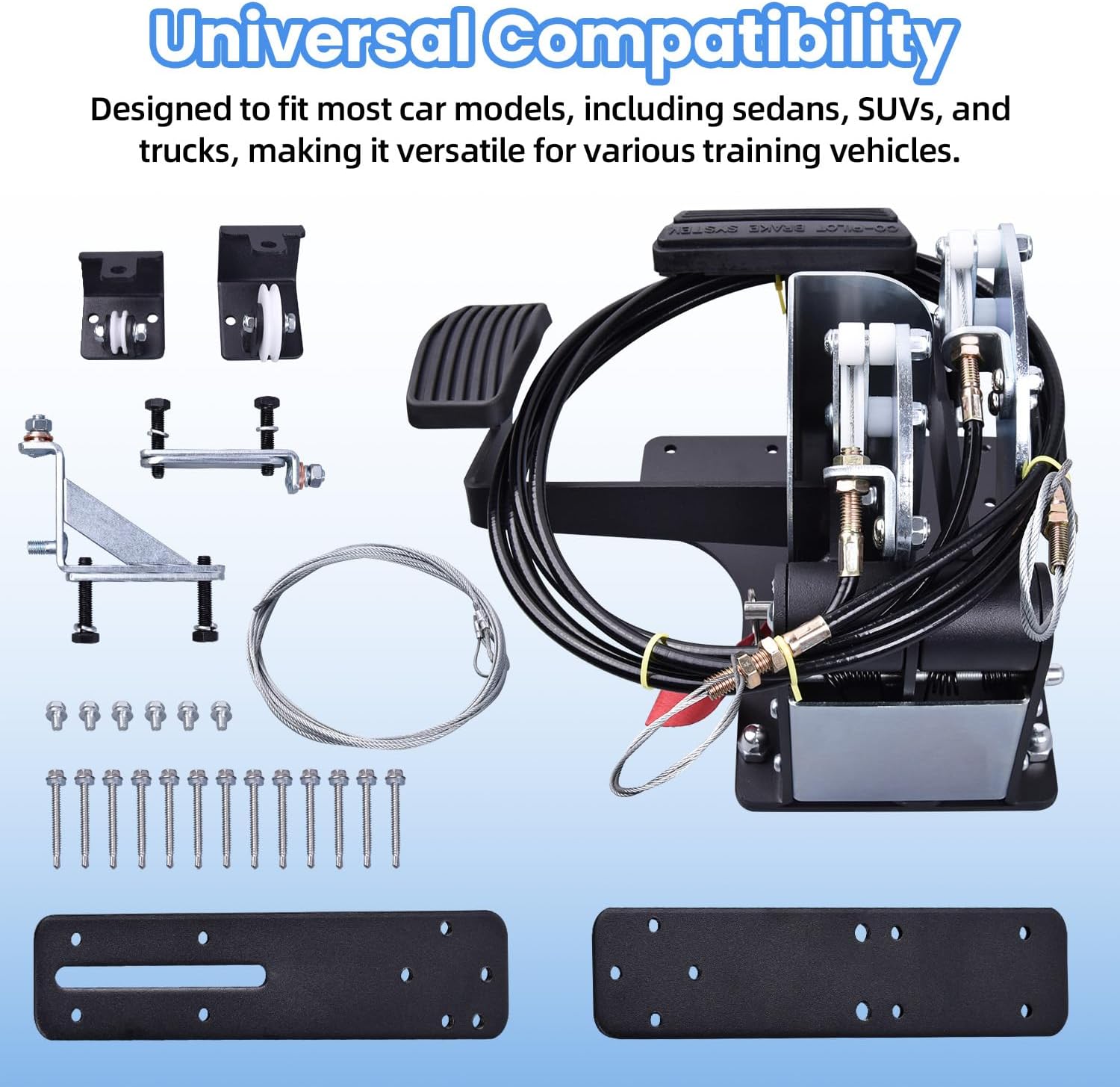 Passenger Side ACAR-B7D Universal Gas and Brake Pedal, Dual Control Car Gas Pedal for Driver Training Vehicles, Crucial for Novice Driver Instructions ACARB7D