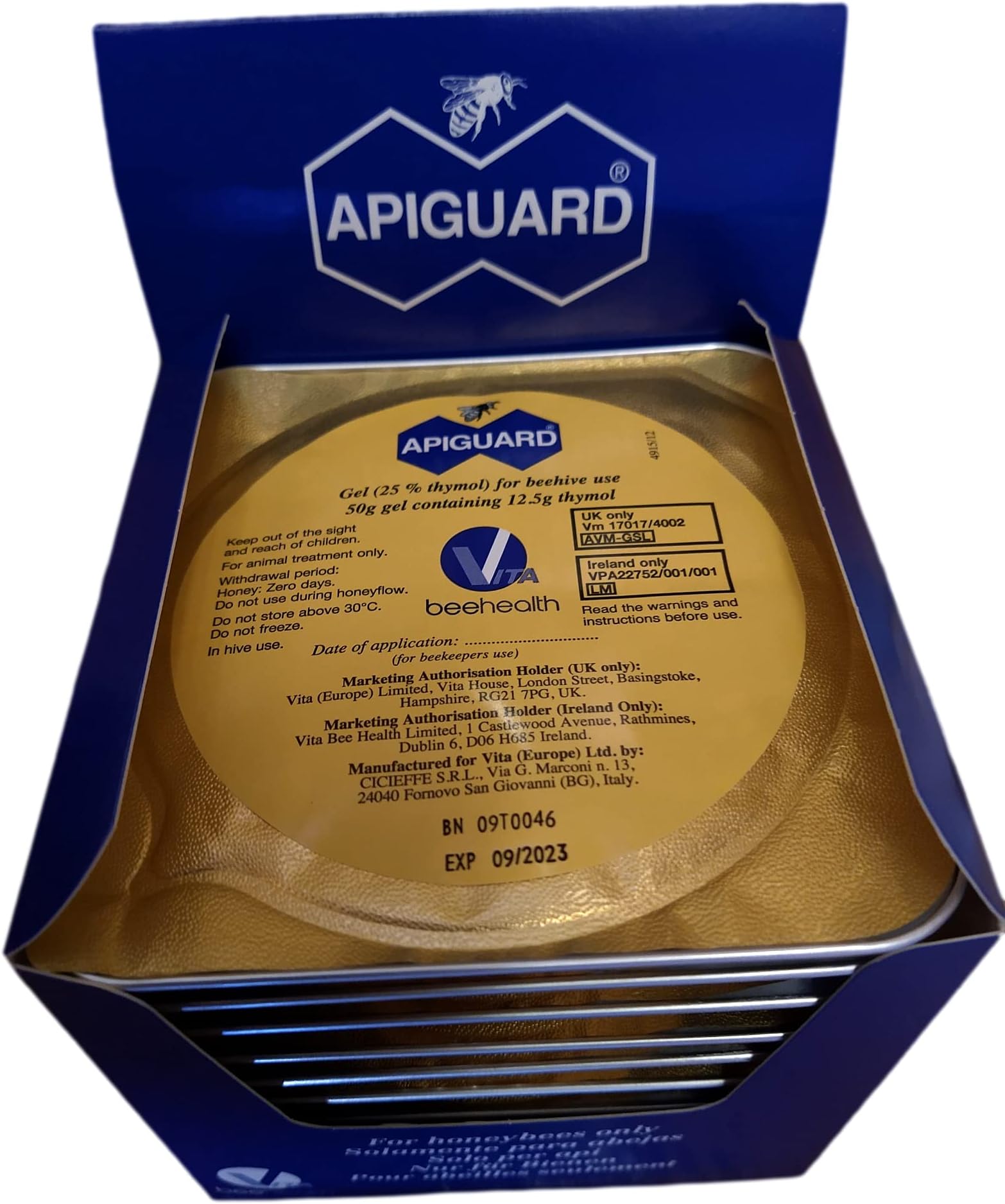 Apiguard Varroa Control -Pack of 10 Trays - By Vita (UK) - Expiry Date - Mar 2027 +MBK