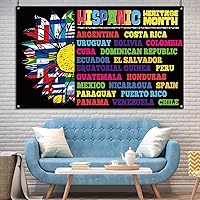 Vista 2 de Nepnuser Telón de fondo para cabina de fotos del mes de la herencia hispana, banderas de países de habla hispana, decoración de aula escolar