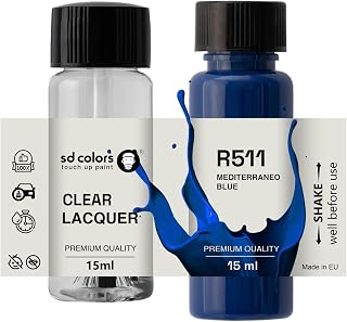 SD COLORS MEDITERRANEO BLUE R511 - Pintura para retocar (15 ML, pintura y laca), color azul