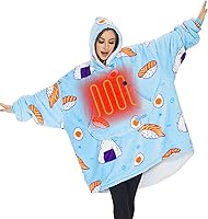 Vista 15 de Venustas Manta térmica con capucha con batería de 7.4 V, manta Sherpa de gran tamaño, acogedora y suave